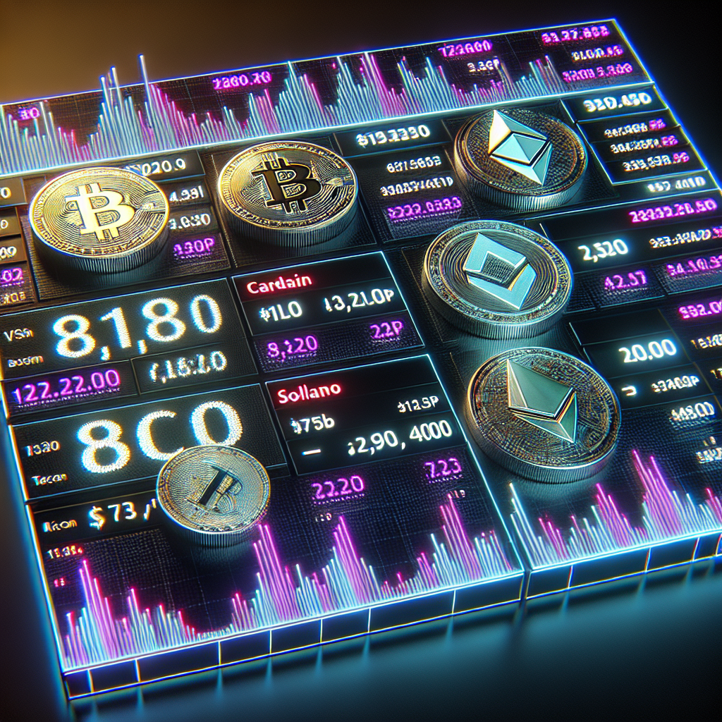 Current Cryptocurrency Prices: Bitcoin, Cardano, Solana, Tether Rates