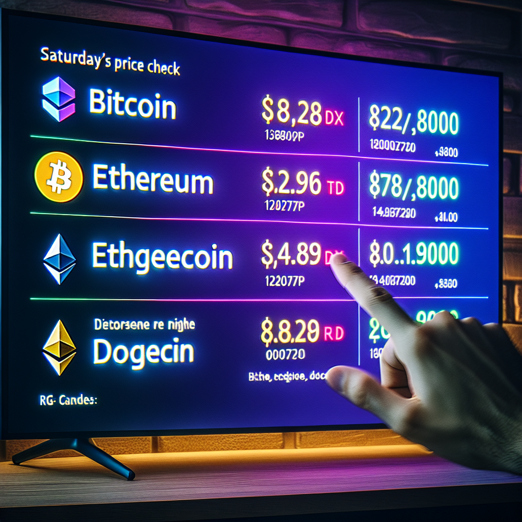 Saturday's Cryptocurrency Price Check: Bitcoin, Ethereum, and Dogecoin Rates